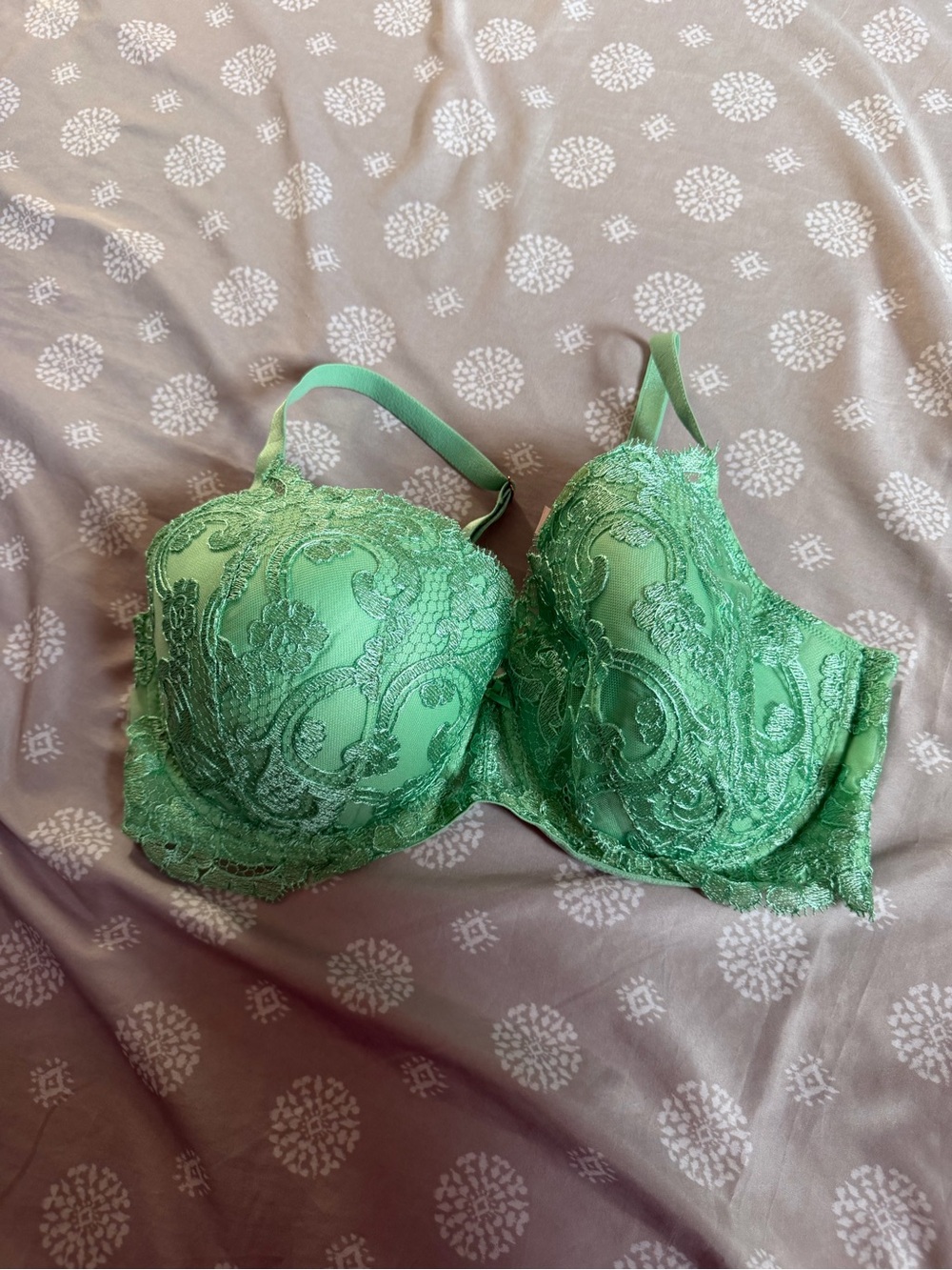 Victoria's Secret Green Lace Underwire Bra 36ddd